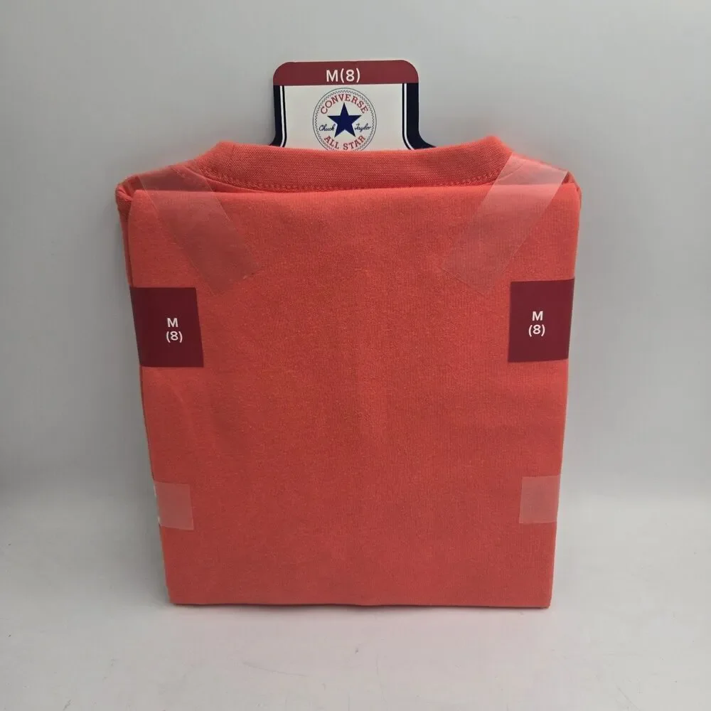 Converse Boys T Shirt Size 8 Medium Orange Chuck Taylor All Star Graphic Top NWT